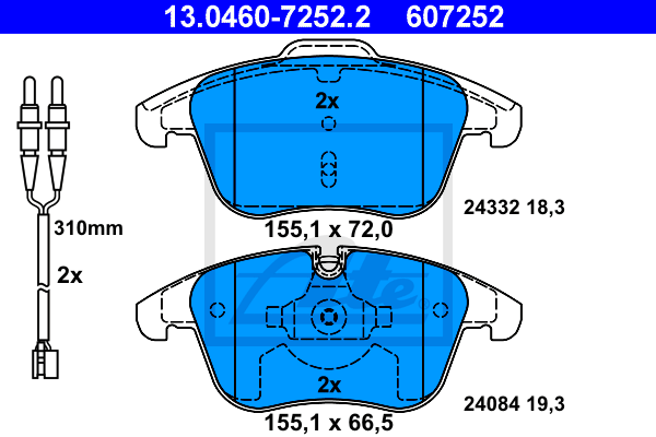 Set placute frana,frana disc 13.0460-7252.2 ATE