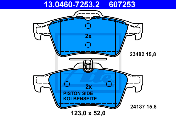 Set placute frana,frana disc 13.0460-7253.2 ATE