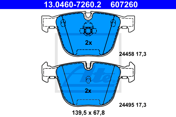 Set placute frana,frana disc 13.0460-7260.2 ATE