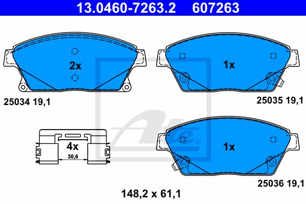 Set placute frana,frana disc 13.0460-7263.2 ATE