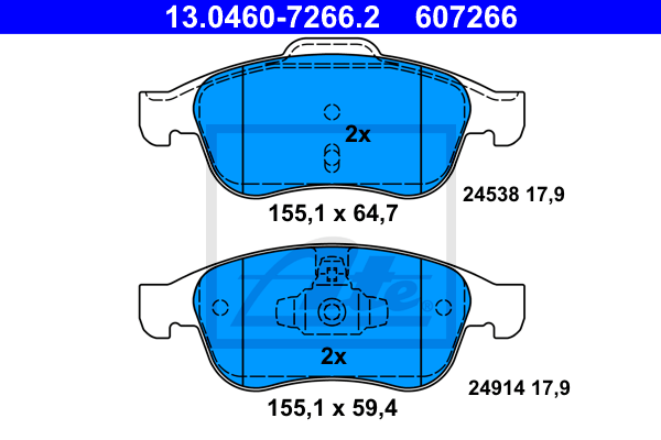 Set placute frana,frana disc 13.0460-7266.2 ATE