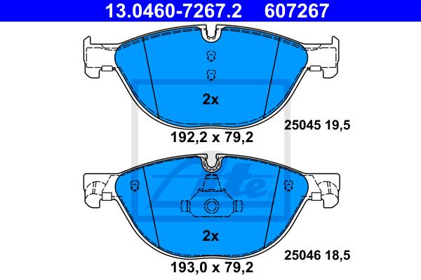 Set placute frana,frana disc 13.0460-7267.2 ATE