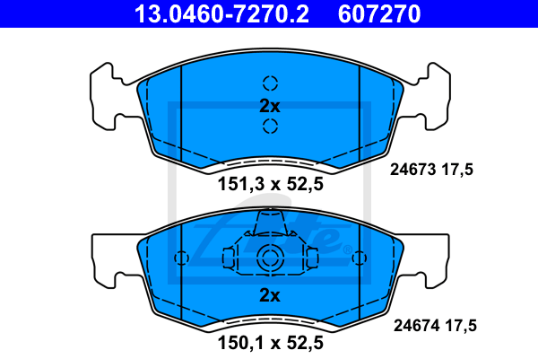 Set placute frana,frana disc 13.0460-7270.2 ATE