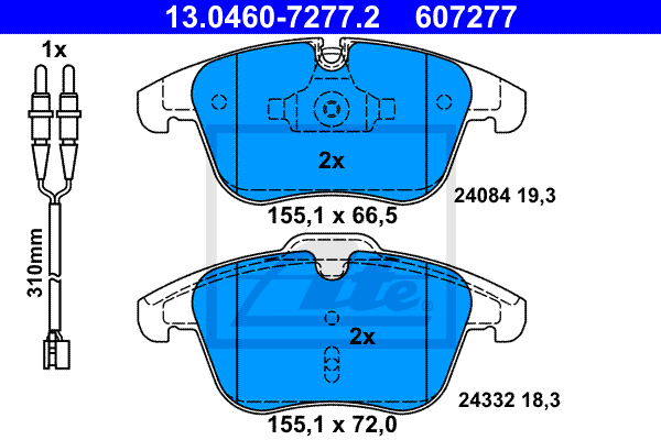 Set placute frana,frana disc 13.0460-7277.2 ATE