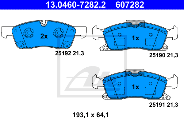 Set placute frana,frana disc 13.0460-7282.2 ATE