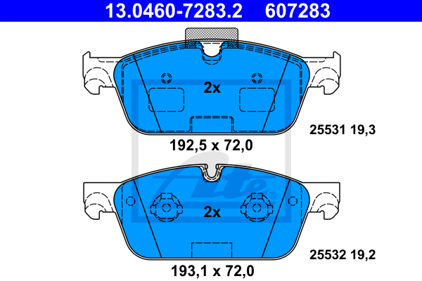 Set placute frana,frana disc 13.0460-7283.2 ATE