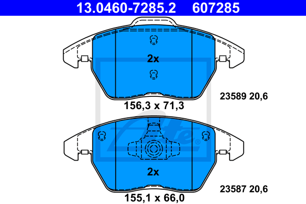 Set placute frana,frana disc 13.0460-7285.2 ATE