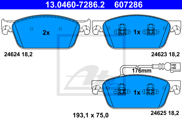 Set placute frana,frana disc 13.0460-7286.2 ATE