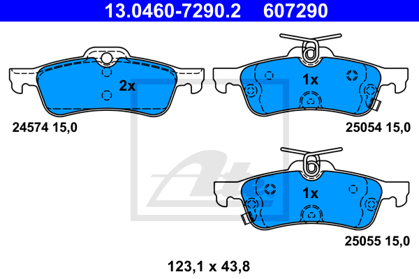 Set placute frana,frana disc 13.0460-7290.2 ATE