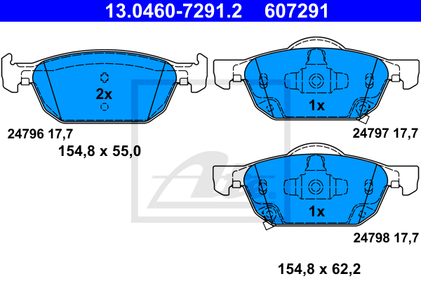 Set placute frana,frana disc 13.0460-7291.2 ATE