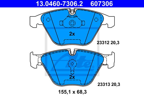 Set placute frana,frana disc 13.0460-7306.2 ATE