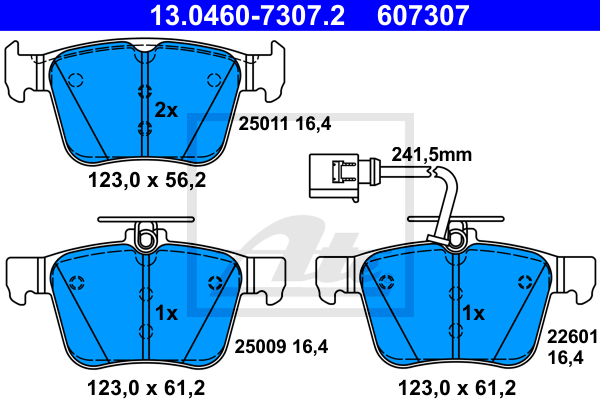 Set placute frana,frana disc 13.0460-7307.2 ATE