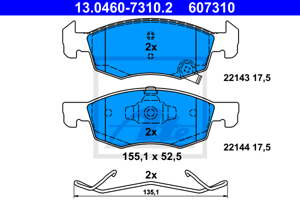 Set placute frana,frana disc 13.0460-7310.2 ATE