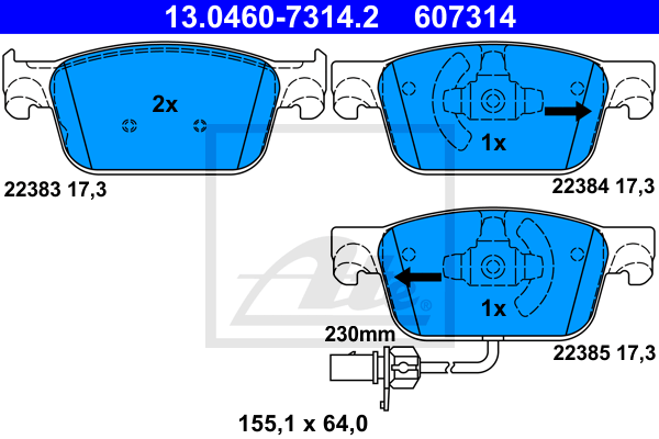 Set placute frana,frana disc 13.0460-7314.2 ATE