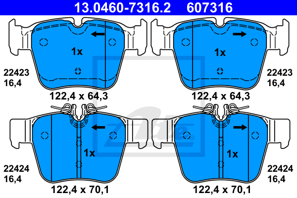 Set placute frana,frana disc 13.0460-7316.2 ATE