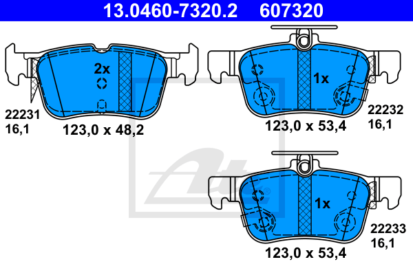 Set placute frana,frana disc 13.0460-7320.2 ATE