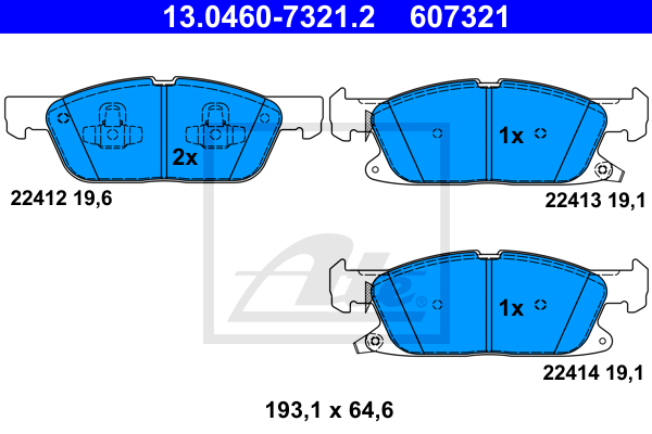 Set placute frana,frana disc 13.0460-7321.2 ATE