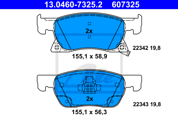 Set placute frana,frana disc 13.0460-7325.2 ATE