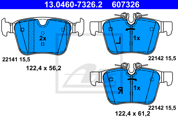 Set placute frana,frana disc 13.0460-7326.2 ATE