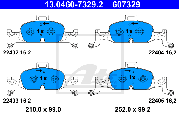 Set placute frana,frana disc 13.0460-7329.2 ATE