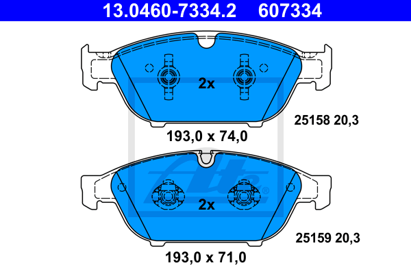 Set placute frana,frana disc 13.0460-7334.2 ATE