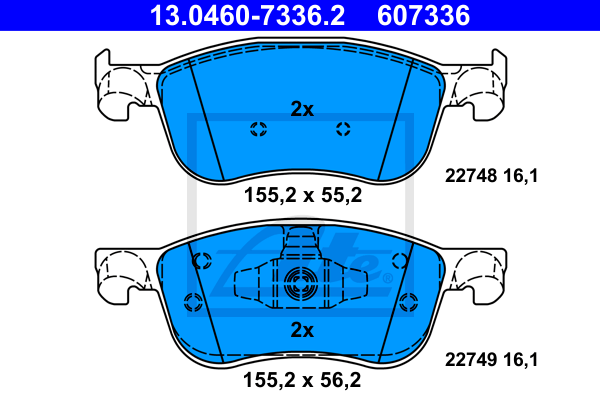 Set placute frana,frana disc 13.0460-7336.2 ATE