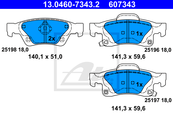 Set placute frana,frana disc 13.0460-7343.2 ATE