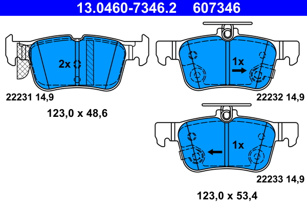 Set placute frana,frana disc 13.0460-7346.2 ATE