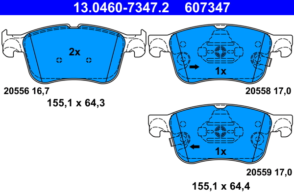 Set placute frana,frana disc 13.0460-7347.2 ATE