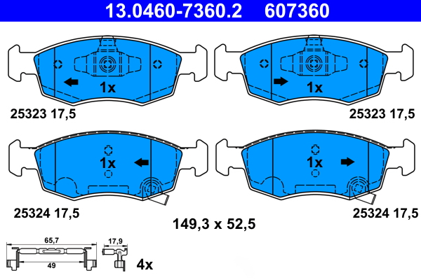 Set placute frana,frana disc 13.0460-7360.2 ATE