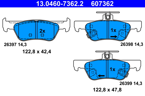 Set placute frana,frana disc 13.0460-7362.2 ATE