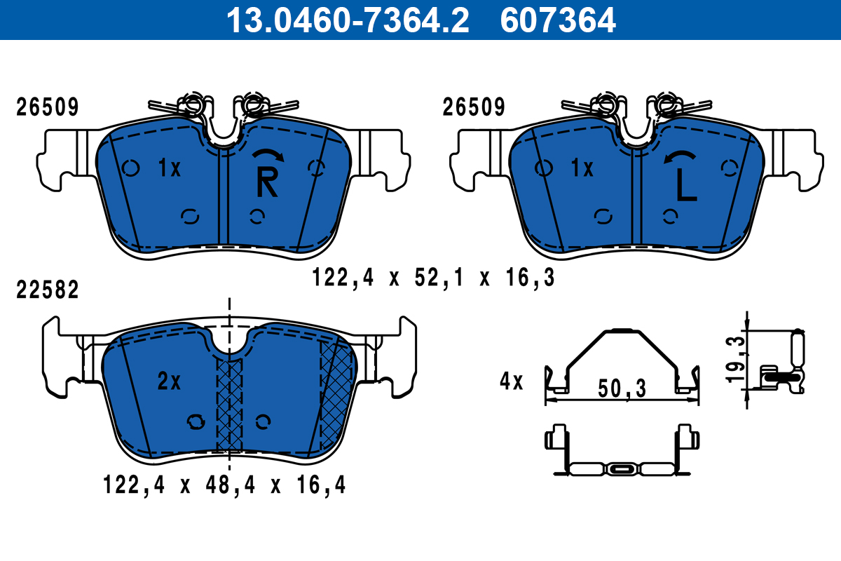 Set placute frana,frana disc 13.0460-7364.2 ATE