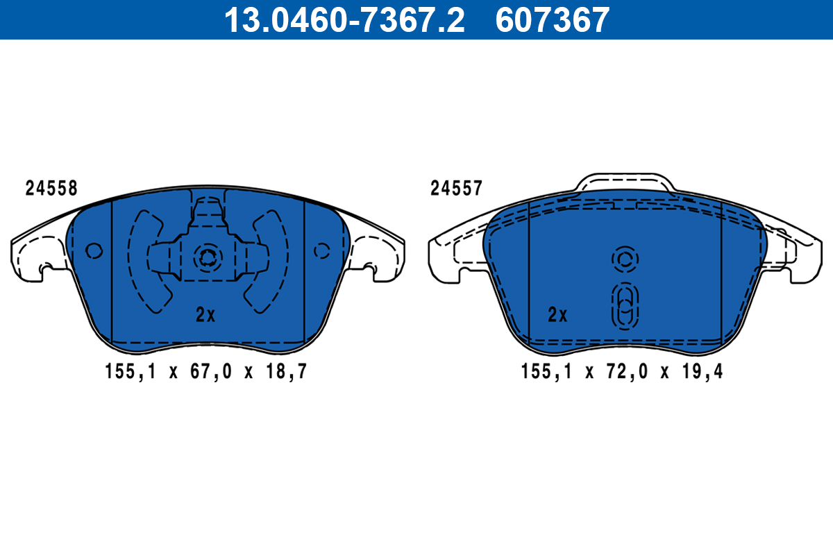 Set placute frana,frana disc 13.0460-7367.2 ATE