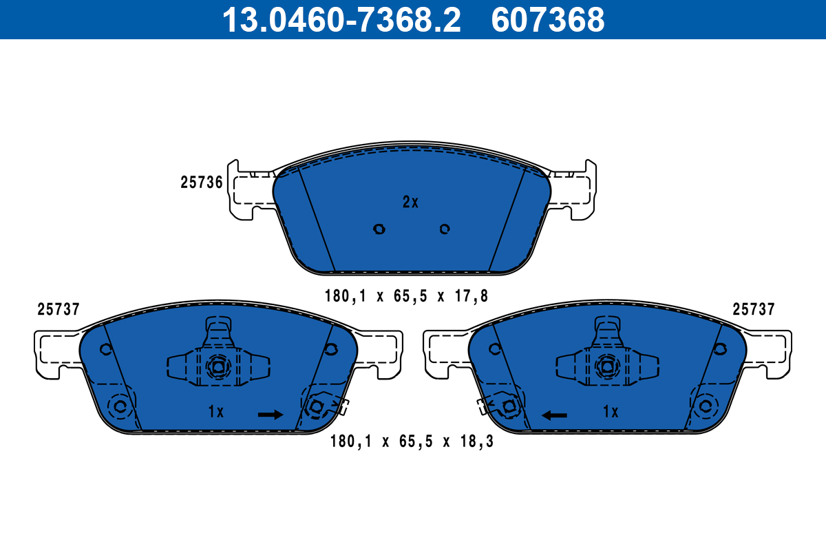 Set placute frana,frana disc 13.0460-7368.2 ATE