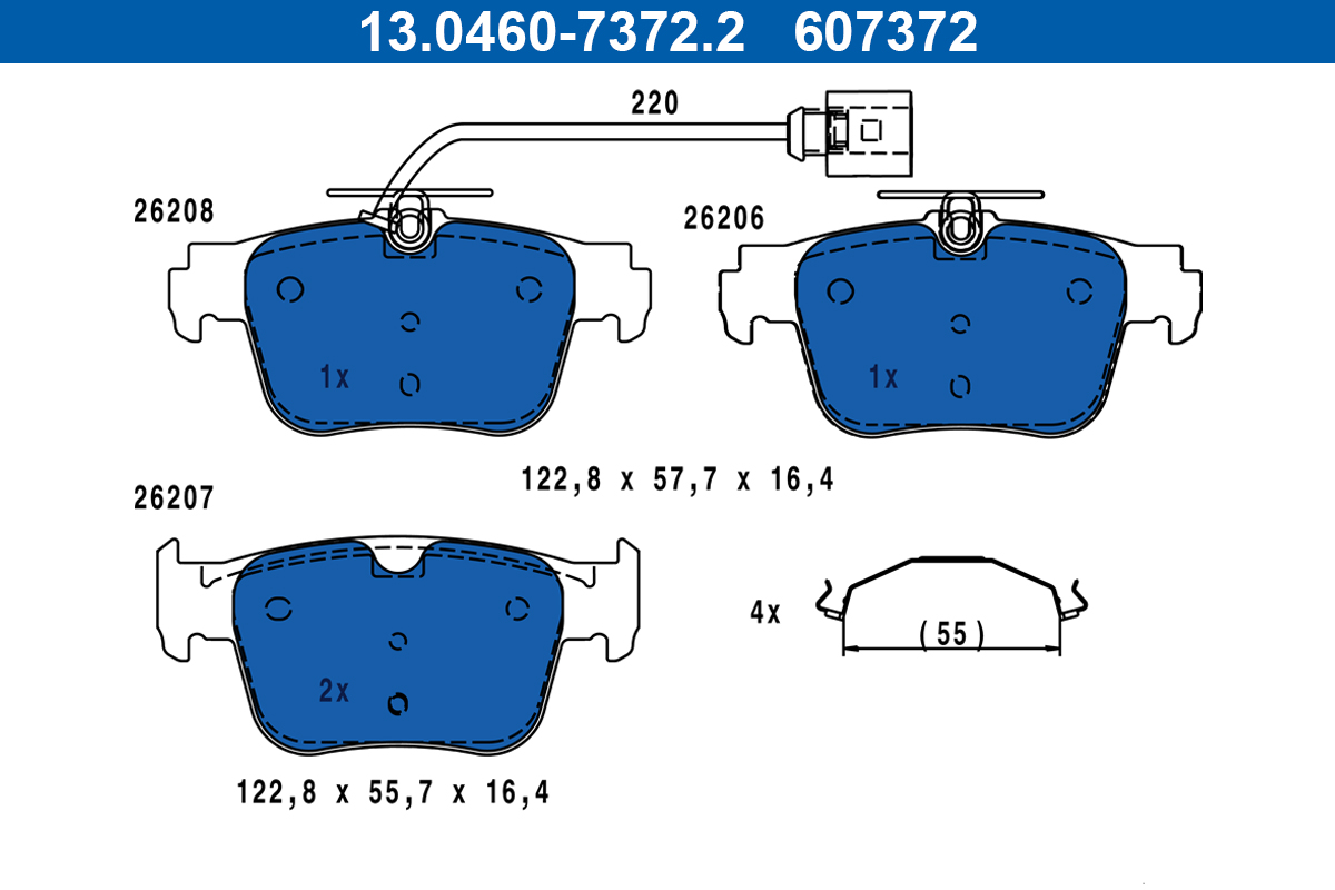 Set placute frana,frana disc 13.0460-7372.2 ATE