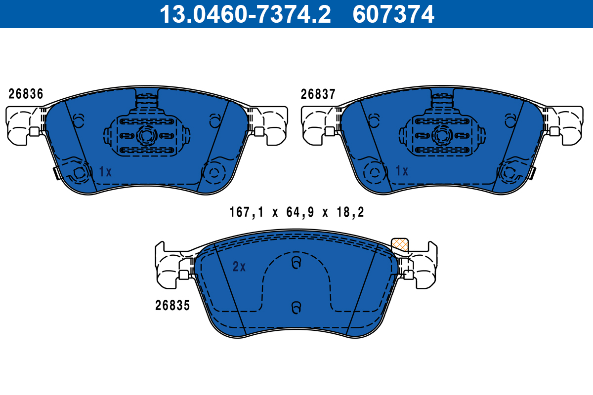 Set placute frana,frana disc 13.0460-7374.2 ATE