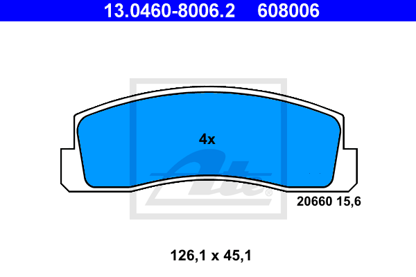 Set placute frana,frana disc 13.0460-8006.2 ATE