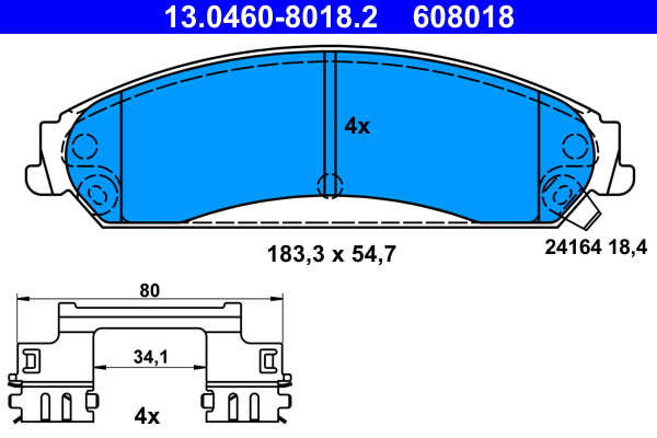 Set placute frana,frana disc 13.0460-8018.2 ATE