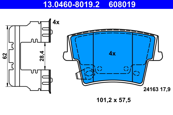 Set placute frana,frana disc 13.0460-8019.2 ATE