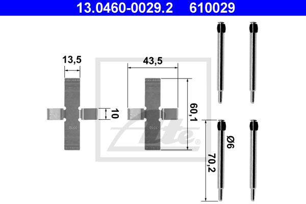 Set accesorii, placute frana 13.0460-0029.2 ATE