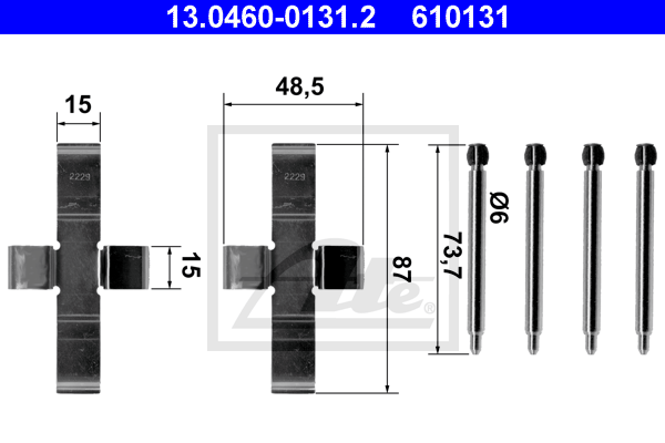 Set accesorii, placute frana 13.0460-0131.2 ATE