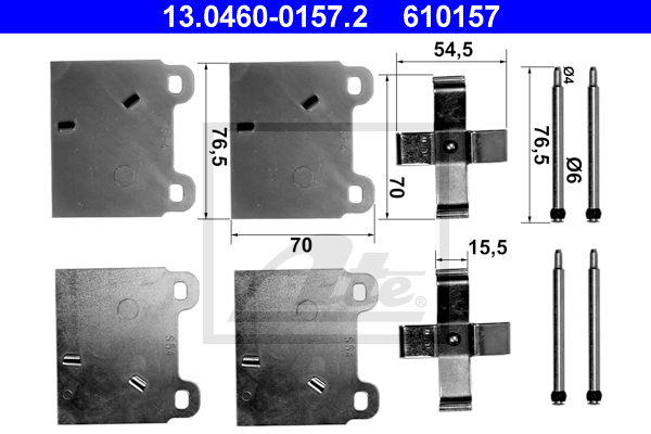 Set accesorii, placute frana 13.0460-0157.2 ATE