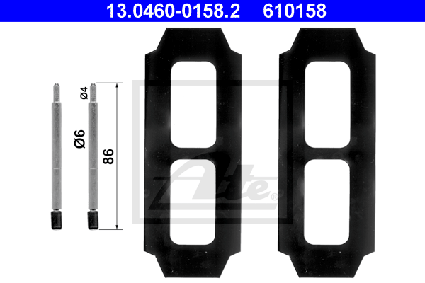 Set accesorii, placute frana 13.0460-0158.2 ATE