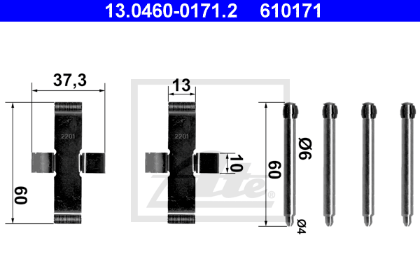 Set accesorii, placute frana 13.0460-0171.2 ATE