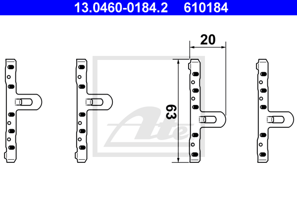 Set accesorii, placute frana 13.0460-0184.2 ATE