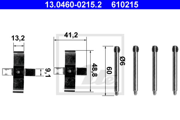 Set accesorii, placute frana 13.0460-0215.2 ATE