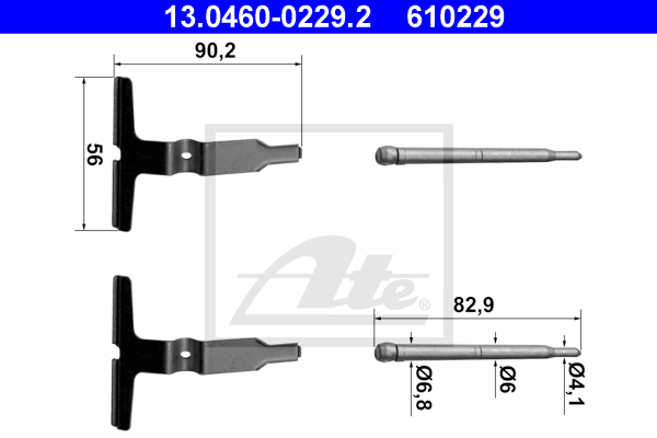 Set accesorii, placute frana 13.0460-0229.2 ATE