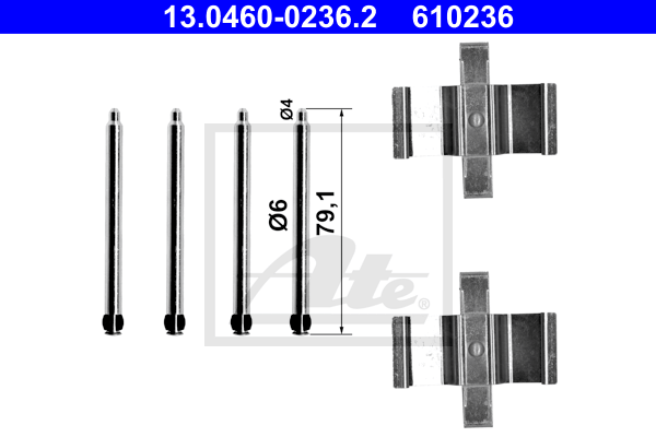 Set accesorii, placute frana 13.0460-0236.2 ATE