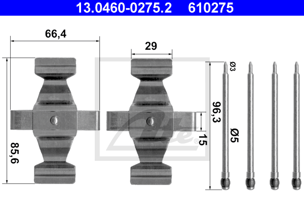 Set accesorii, placute frana 13.0460-0275.2 ATE