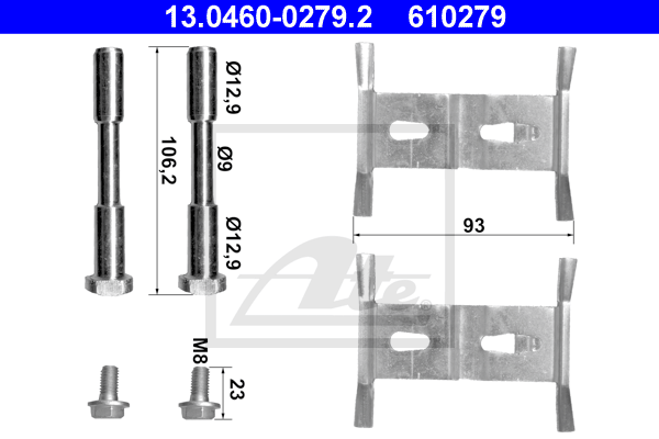 Set accesorii, placute frana 13.0460-0279.2 ATE